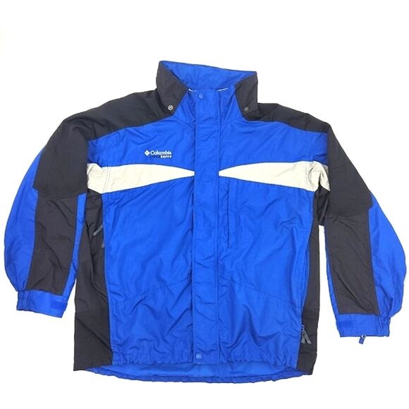 Vintage Columbia CrossTerra CXT Windbreaker Jacket Men's XL Blue Black & Gray - Picture 1 of 16